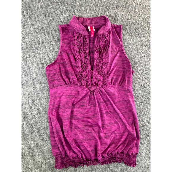 Heart Soul womens size Medium sleeveless blouse with ruffels V-neck and elastic - Picture 6 of 14